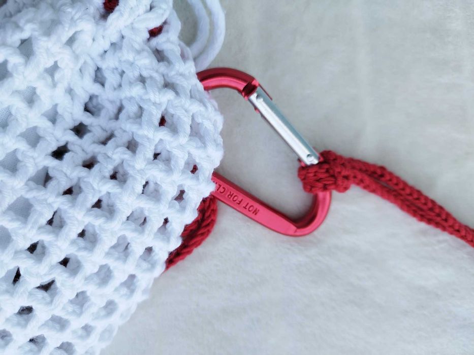 Torebka z karabińczykiem i etui na słuchawki crochet, ręczne robiony