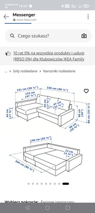 Sofa narożnik z funkcją spania