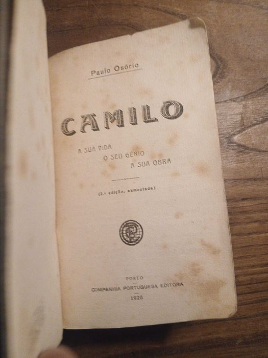 Paulo Osório, Camillo (2ª Ed, 1920)