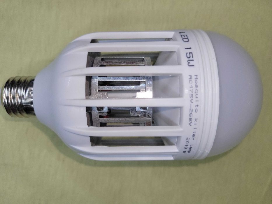 Светодиодная LED лампа ловушка от комаров,мух,моли,антимоскітна,15W