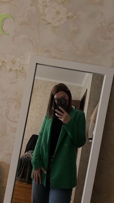 Піджак  жіночий зелений One by one