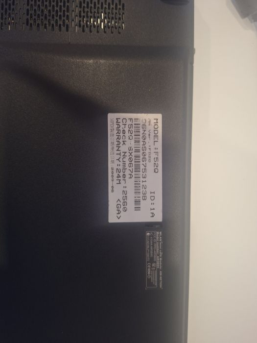 Portátil asus f52q sem bateria