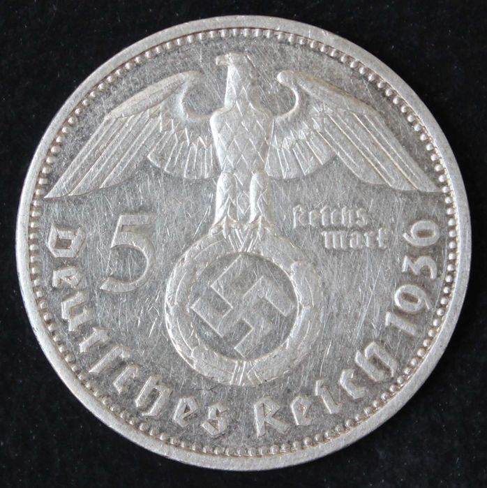 монета 5 марок 1936,1938 года