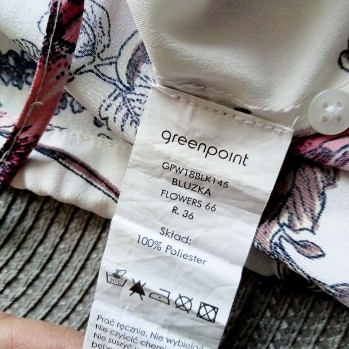 Bluzka damska z długim rękawem,w kwiaty Greenpoint 36