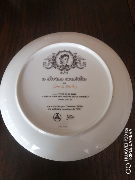 Prato porcelana da Spal  Divina Comedia