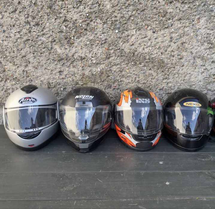 Zestaw 4 kasków motocyklowych (Nolan, iXS, Airoh, Nexo) – Okazja komplet!