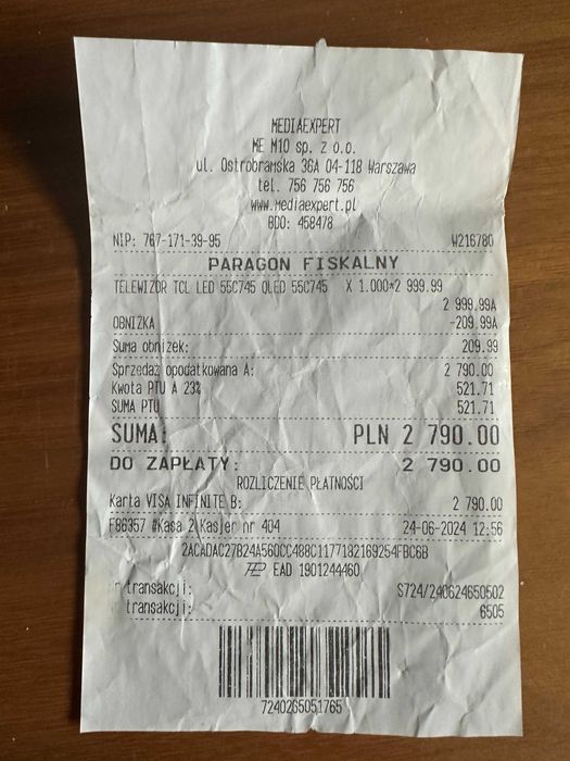 Telewizor TCL 55C745 55" QLED 4K 144Hz Google TV