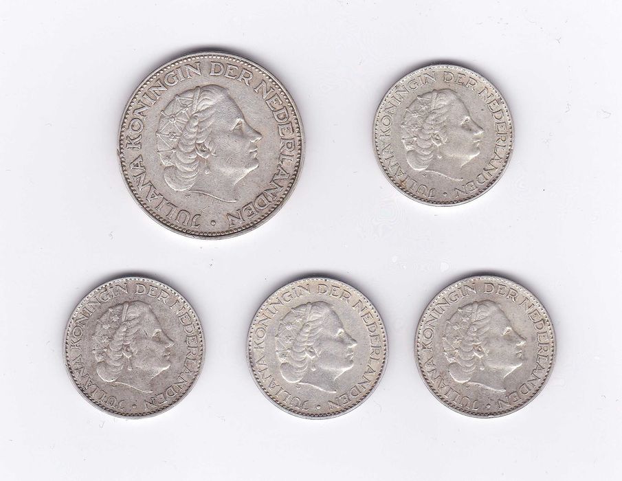 5 moedas prata Holanda