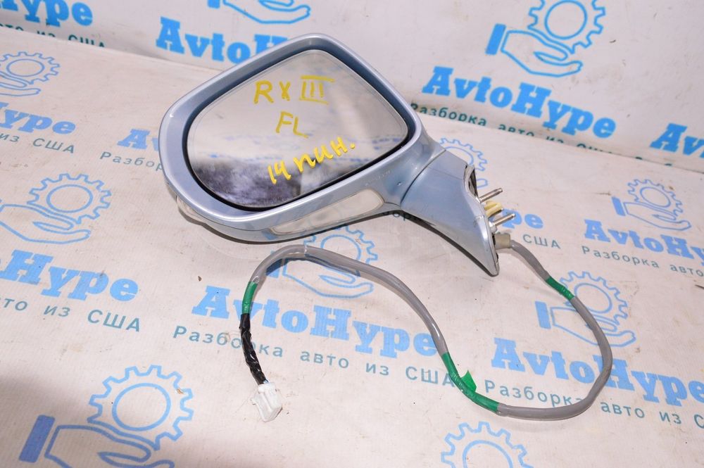 Зеркало боковое левое Lexus RX350 RX450h 10-15 USA голубое 14 пинов Ре