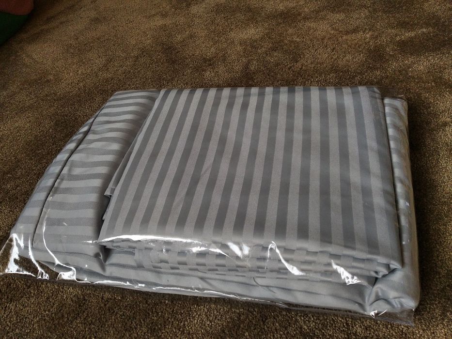 постільна білизна, сіра, тканина «страйп-сатин»