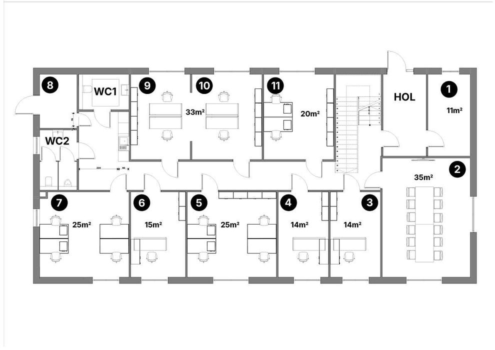 Gabinet, salon, Biuro 14m² jasna przestrzeń