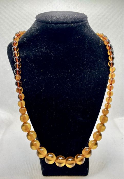 Naszyjnik bursztyn naturalny kule 48 cm