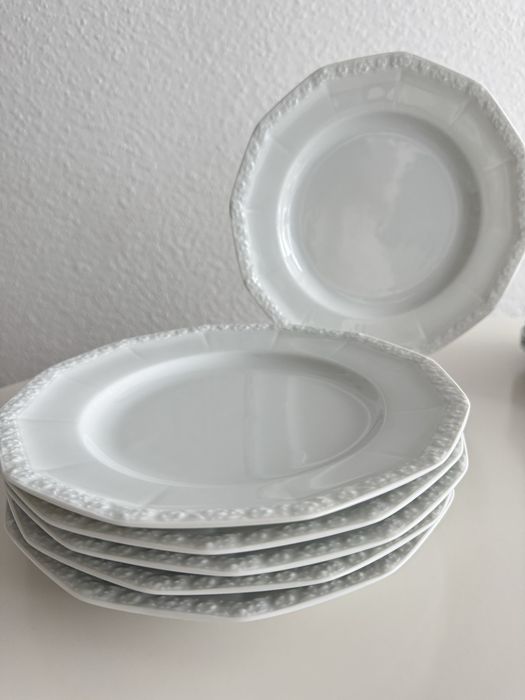 Talerze płytkie obiadowe Rosenthal Biała Maria