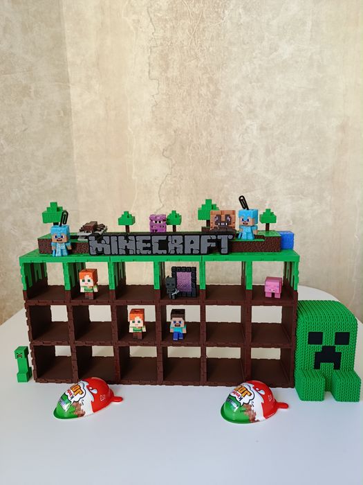 АКЦІЯ ‼️Стенд Майнкрафт Minecraft Kinder для фігурок Кіндер поличка