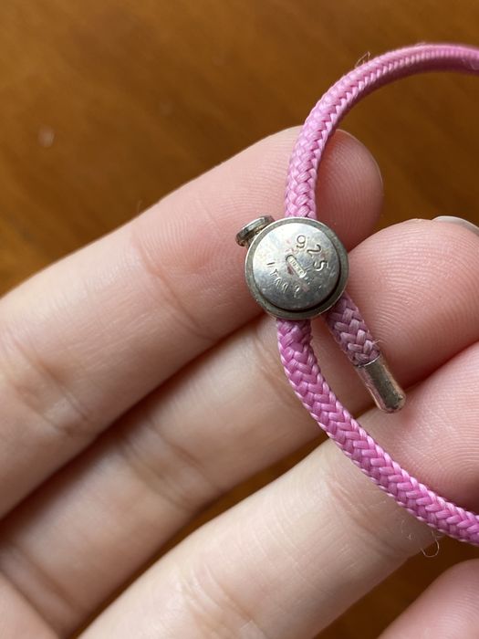 Pulseira bacio junior cor de rosa prata 925