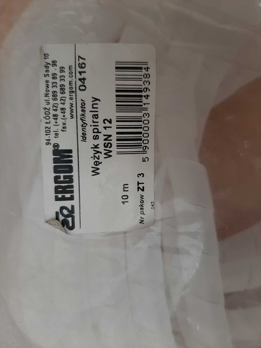 Wężyk ochronny spiralny wąż peszel WSN12 5 x 10m