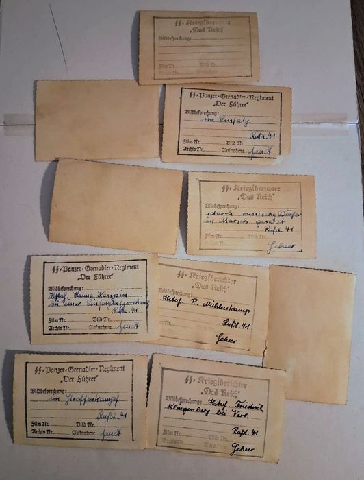 Militaria de Trincheira 10 Fotos Waffen SS  Rússia 1941