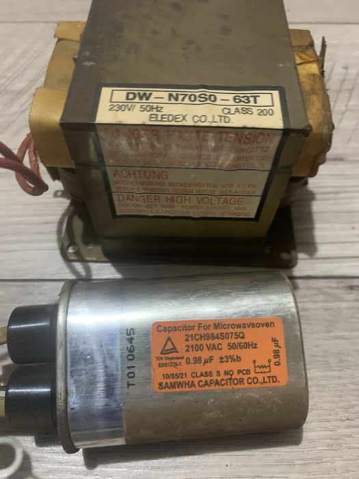 Transformater + cewka od mikrofalowki .