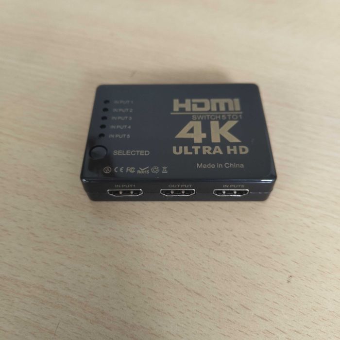 Switch HDMI com controle remoto IR 5 Entradas