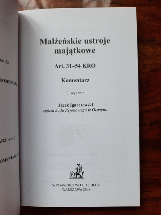 Małżeńskie ustroje majątkowe J. Ignaczewski
