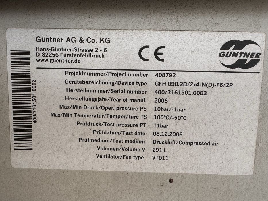 Dry Cooler Güntner GFH 090.2B/2x4-N(D)-F6/2P | 291L | 3 sztuki