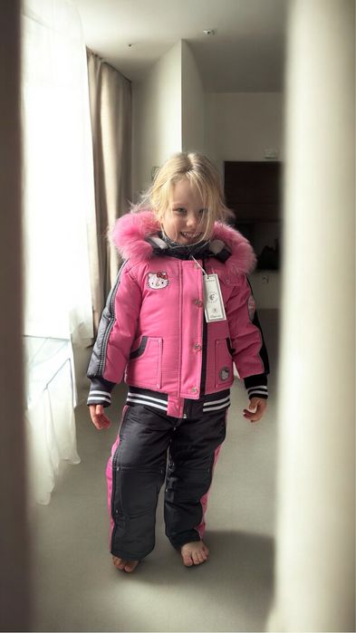 Зимовий комплект 2/3 роки Hello Kitty куртка+напівкомбінезон
