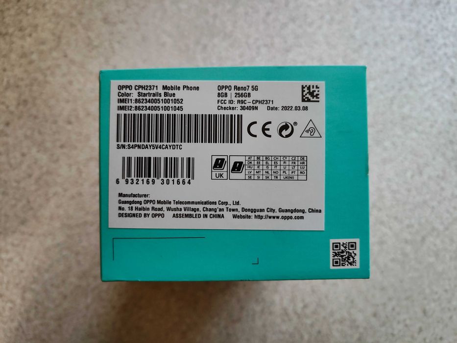 OPPO Reno7 5G 8/256Gb Blue EU. Гарантія