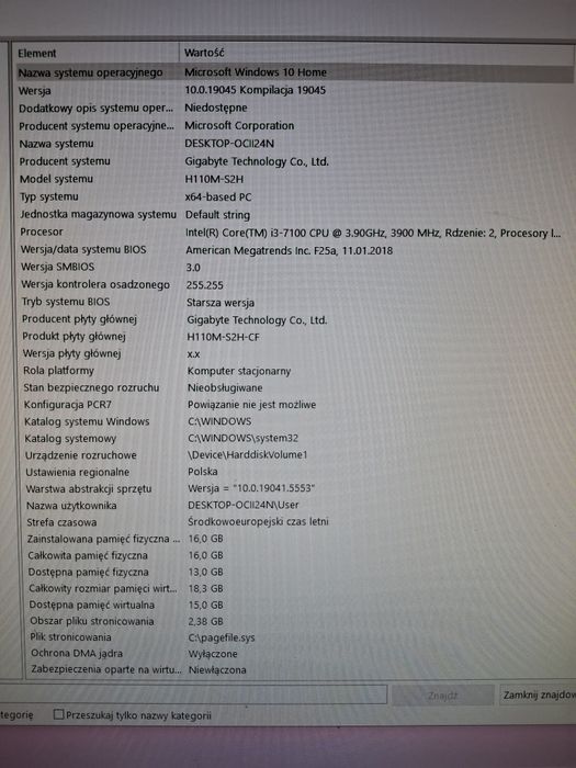 Komputer stacjonarny kompletny , monitor , głośnik,  klawiatura, mysz