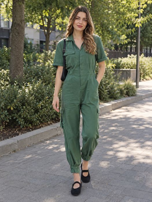 Жіночий комбінезон Zara XL зеленого кольору