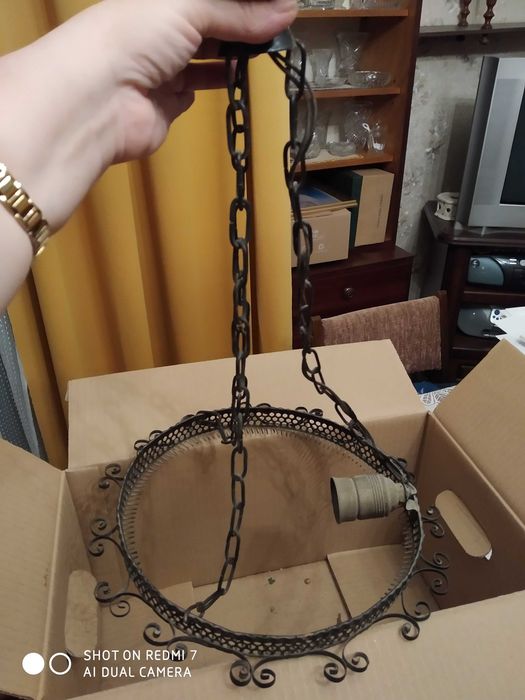Lampa wisząca metalowe okucia