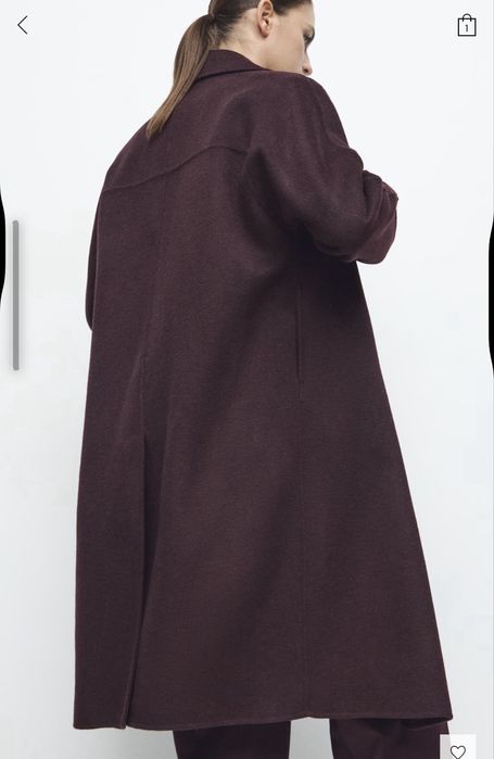 Пальто легке демісезонне  бордове Mango, M-L