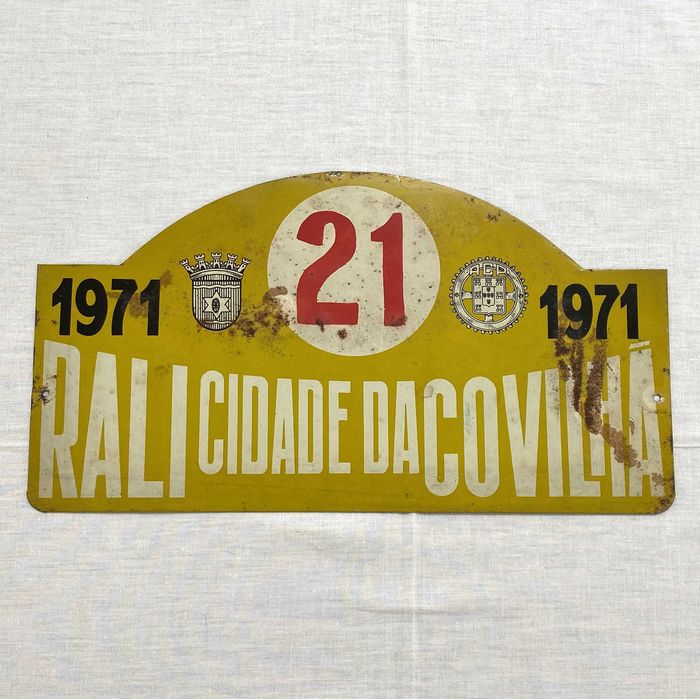 Placa litografada Rali Cidade da Covilhã ACP 1971