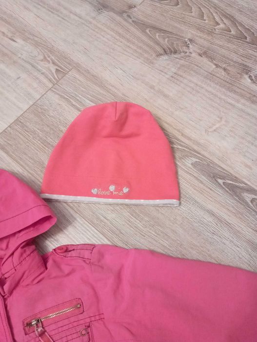 Kurtka wiosenna parka, 116 wiatrówka/bluza, czapka