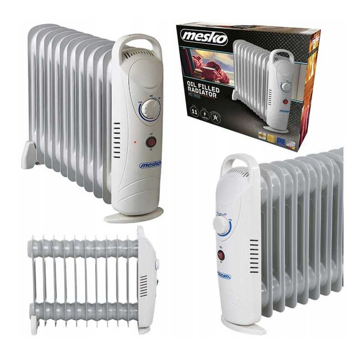 Grzejnik olejowy elektryczny 1200W 11 żeberek termostat jak nowy, gw.