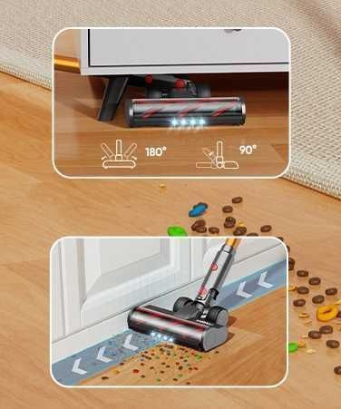 Odkurzacz Laresar V7 500W 50KPA LED HEPA bezprzewodowy pionowy stojący