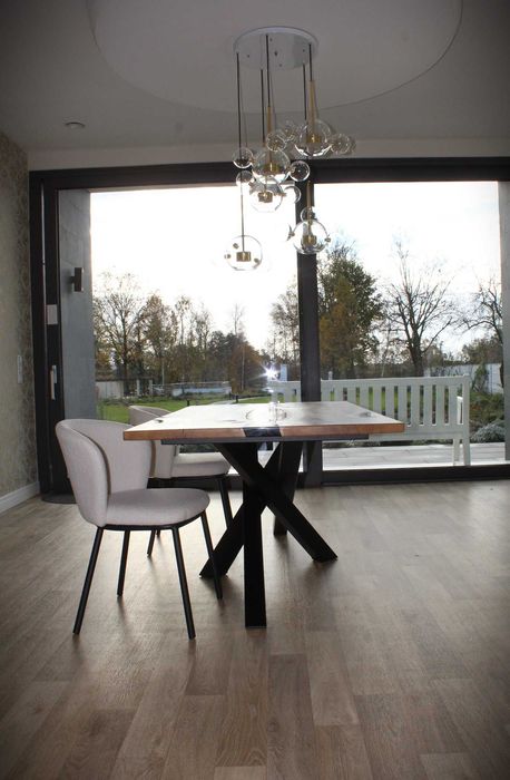 Stół rozkładany pod wymiar dębowy Metalowy stelaż X producent