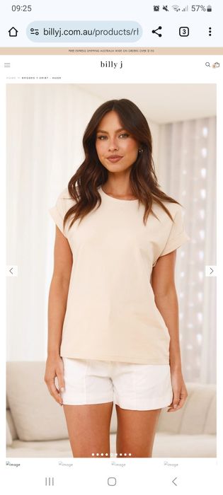 Beżowa kremowa bluzka, t-shirt basic billy j australia