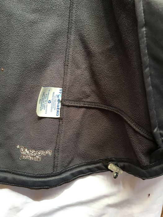 Stormberg xs, kurtka softshell z kapturem, kieszeniami, brązowy