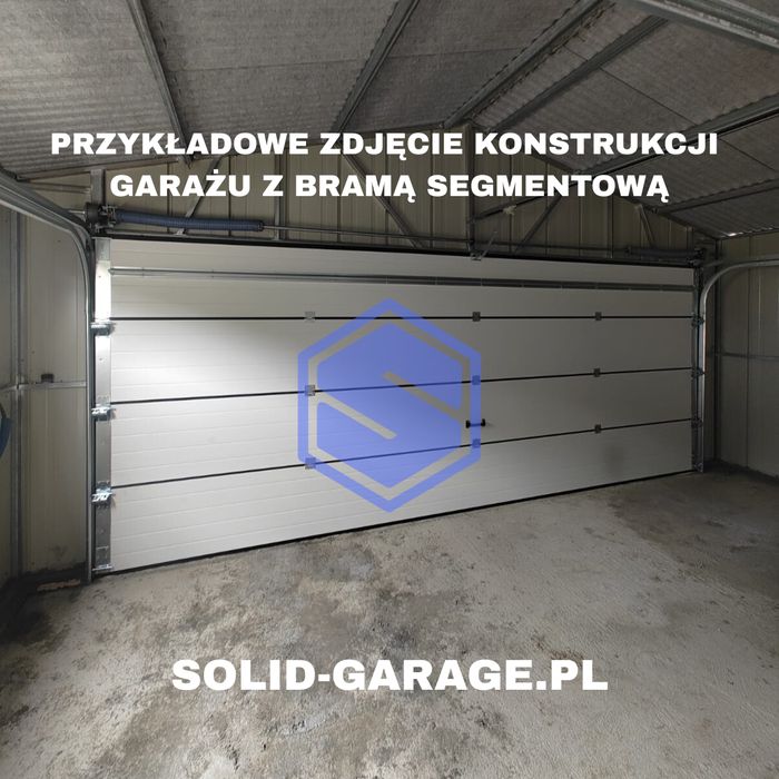Garaż schowek na budowe blaszany garaz 6x5m brama segmentowa automat