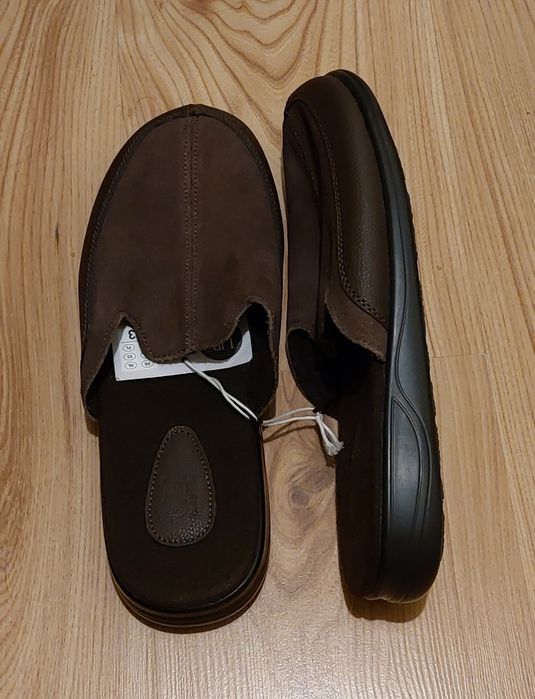 Kapcie męskie ze skóry bydlęcej
