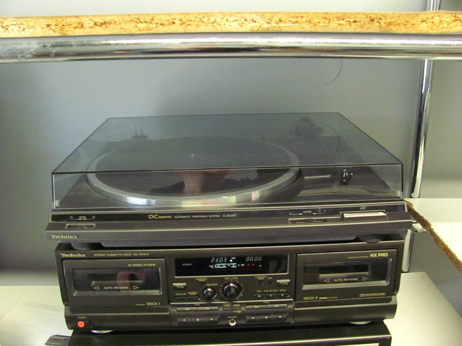 Duża wieża stereo - Technics - tylko Magnetofon Deck dwukasetowy RS-TR474 + instrukcja + okablowanie