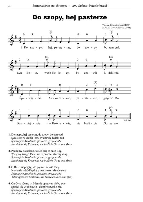 Nuty Kolędy na skrzypce - 24 kolędy, słowa, nagrania mp3, nowe, łatwe