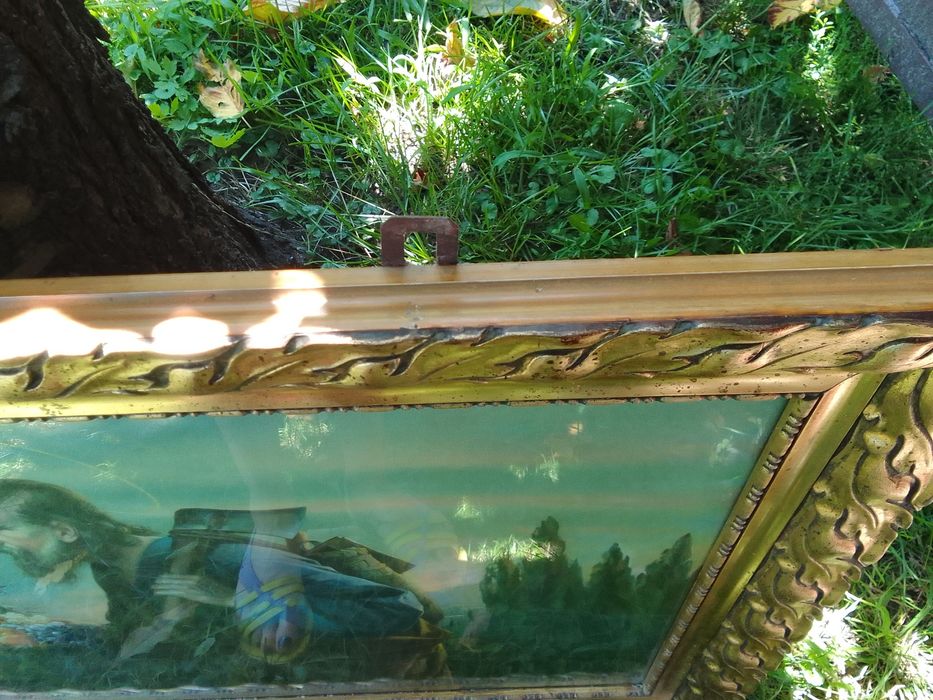 Vintage/ Obraz w  ramce drewnianej