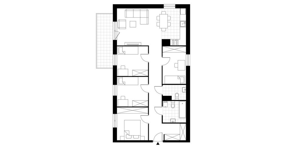 5-pokojowe mieszkanie 82 m² + loggia Bezpośrednio - Widok 4