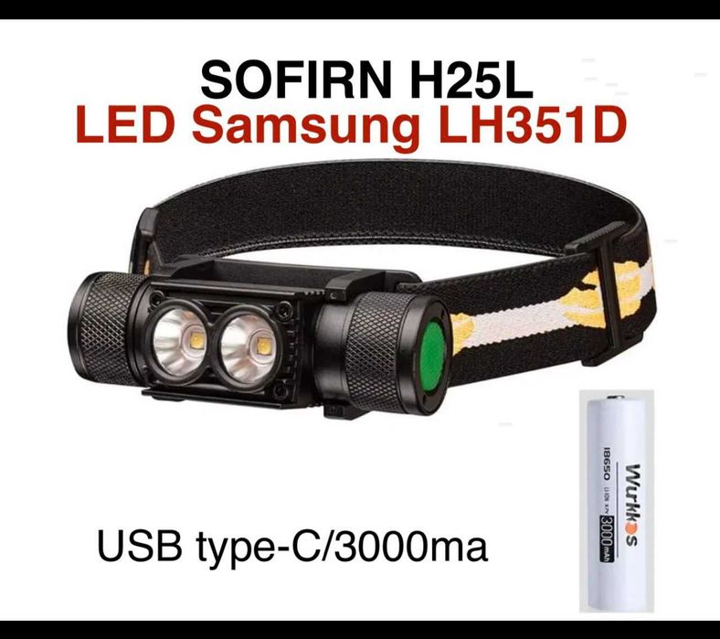 Ліхтар SOFIRN H25L\Samsung LH351D\1000lm-90CRI\USB-C\АКБ WURKKOS 3000