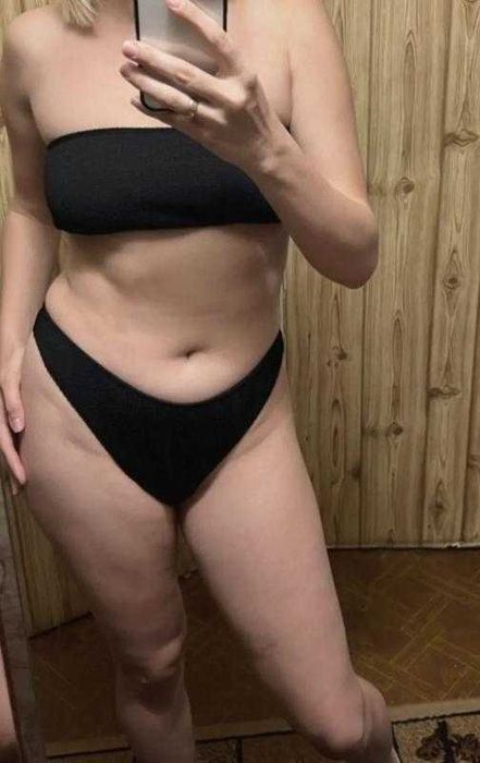 Новый купальник жатка раздельный чёрный