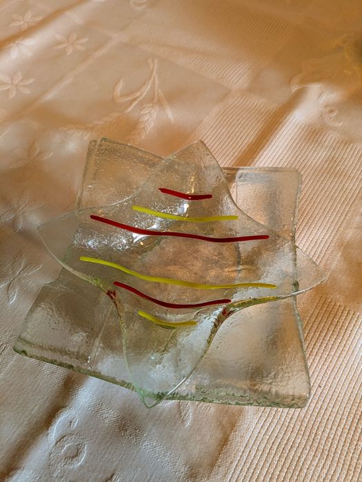 Peça decorativa - suporte de velas - chaveiro em vidro
