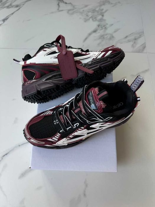‼️Кросівки Off-White Be Right Back White Burgundy