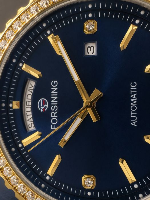Forsining 6919 Silver-Gold-Blue Steel