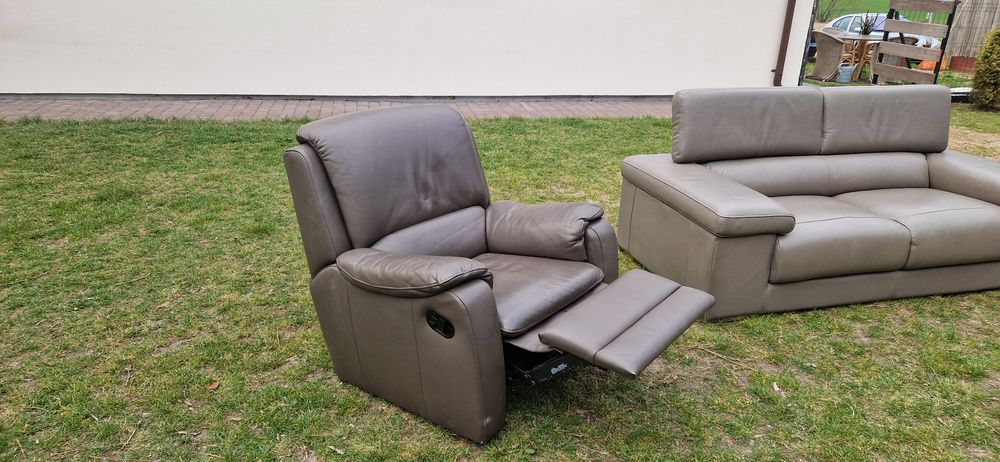Skórzane fotele z relaxem